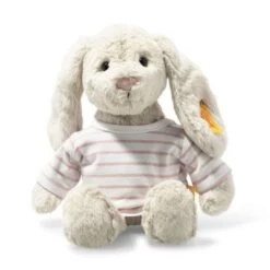 Steiff Soft Cuddly Friends Hoppie Hase Mit T-Shirt 26 Cm, Hellgrau Kuscheltiere