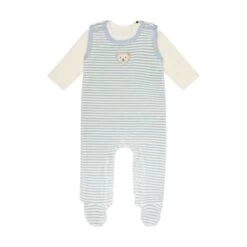 Steiff Set Strampler + T-Shirt Langarm Baby Wellness Aus Organic Velour Strampler