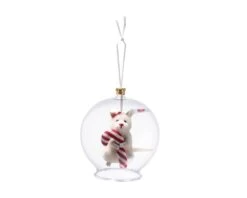 STEIFF 006296 Candy Cane Maus In Glaskugel Ornament 8 Cm