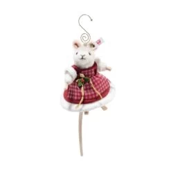 STEIFF 007453 Mrs Santa Maus Ornament 11 Cm Weiß