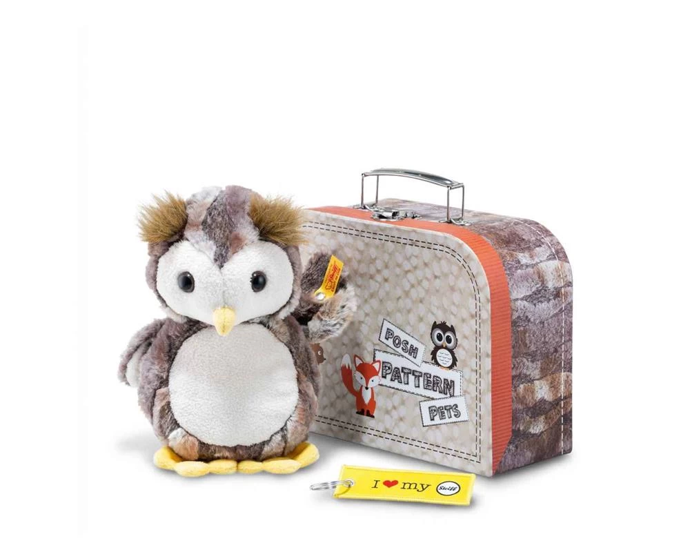 STEIFF 045639 Posh Pattern Pets Eugen Eule Im Koffer 3 STEIFF 045639 Posh Pattern Pets Eugen Eule Im Koffer