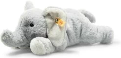 STEIFF 064074 Soft Cuddly Friends Elna Elefant, Hellgrau 28 Cm