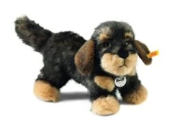 STEIFF 076985 Moritz Rauhaardackel 30 Cm Dunkelgrau Gespitzt
