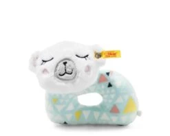 STEIFF 241314 Soft Cuddly Friends Iggy Eisbär Greifring Mit Rassel 12 Cm