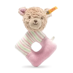 STEIFF 242175 GOTS Rosy Teddybär Greifring Mit Rassel 15 Cm