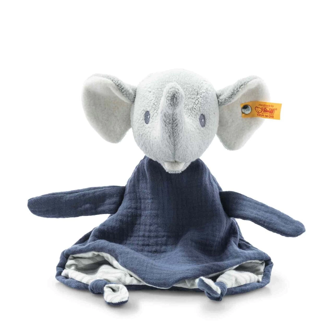 STEIFF 242397 GOTS Eliot Elefant Schmusetuch, Hellgrau/blau 30 Cm 3 STEIFF 242397 GOTS Eliot Elefant Schmusetuch, Hellgrau/blau 30 Cm