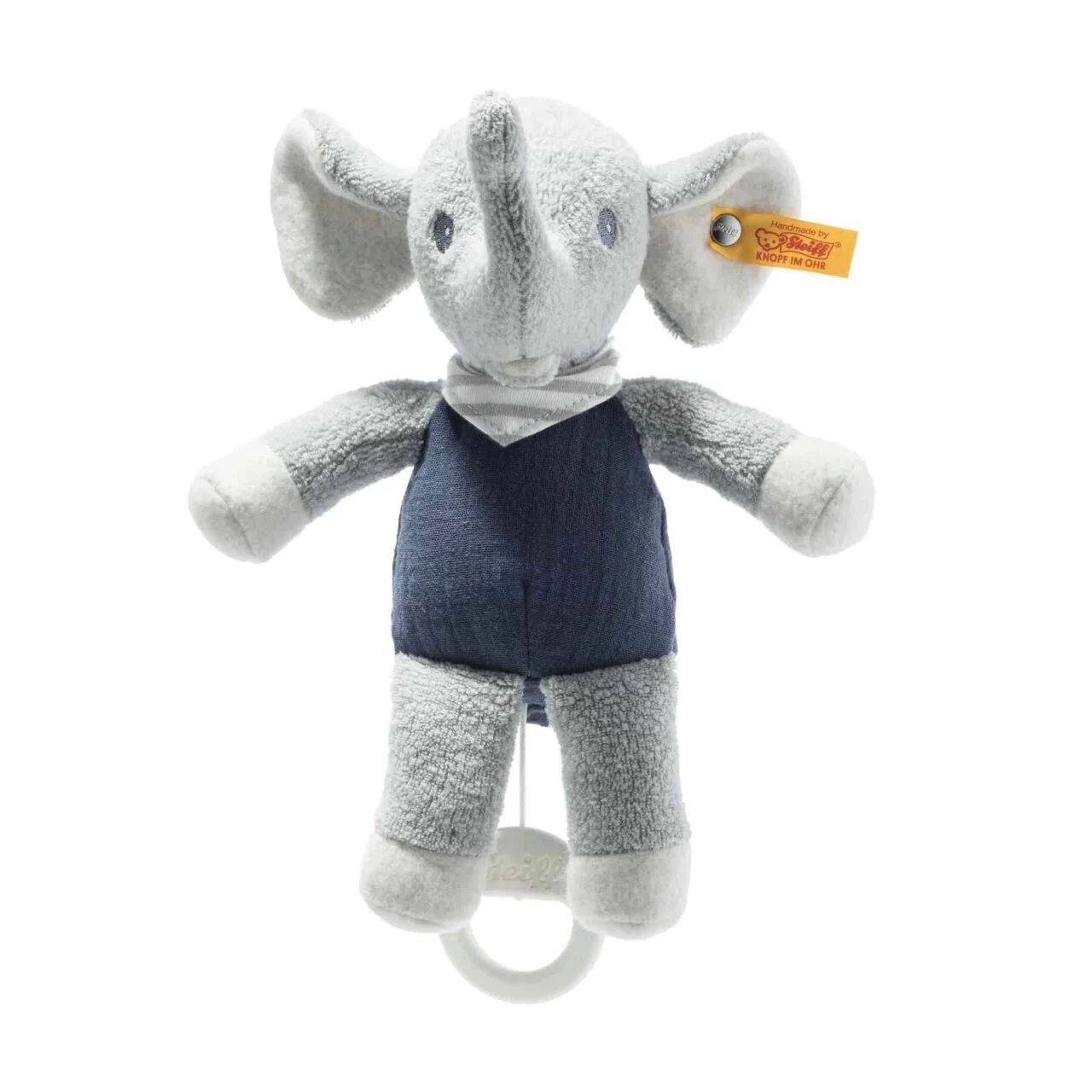 STEIFF 242410 GOTS Eliot Elefant Spieluhr, Hellgrau/blau 22 Cm 3 STEIFF 242410 GOTS Eliot Elefant Spieluhr, Hellgrau/blau 22 Cm