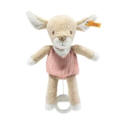 STEIFF 242441 GOTS Raja Reh Spieluhr, Beige/rosa 22 Cm