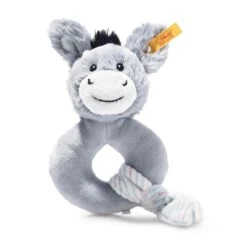 STEIFF 242519 Soft Cuddly Friends Dinkie Esel Greifling Mit Rassel 14 Cm