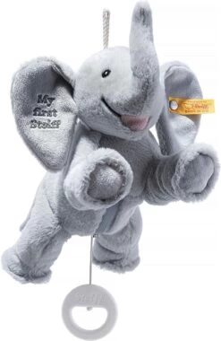 STEIFF 242731 Soft Cuddly Friends My First Ellie Elefant Spieluhr, Grau, 25cm